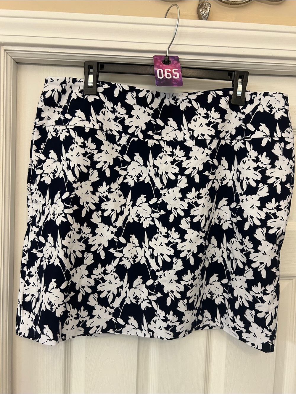 Women’s Navy and White Floral Skort - Classic A-Line